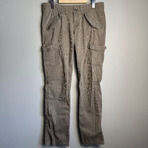 Vintage Union Bay Low Rise Corduroy Cargo Pants Beige/Tan 7 Flap Pockets Y2K 90s